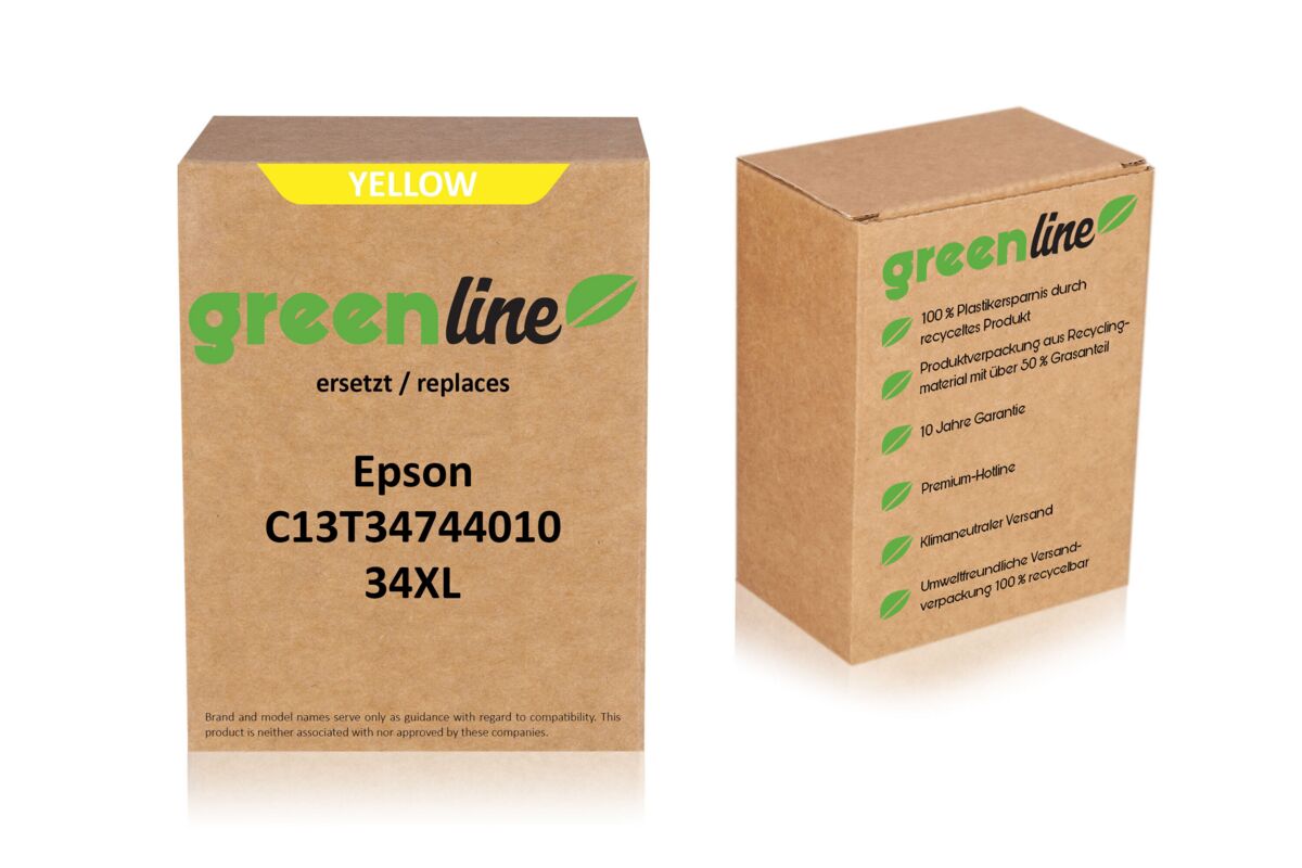 greenline ersetzt Epson C13T34744010 / 34XL Tintenpatrone, gelb