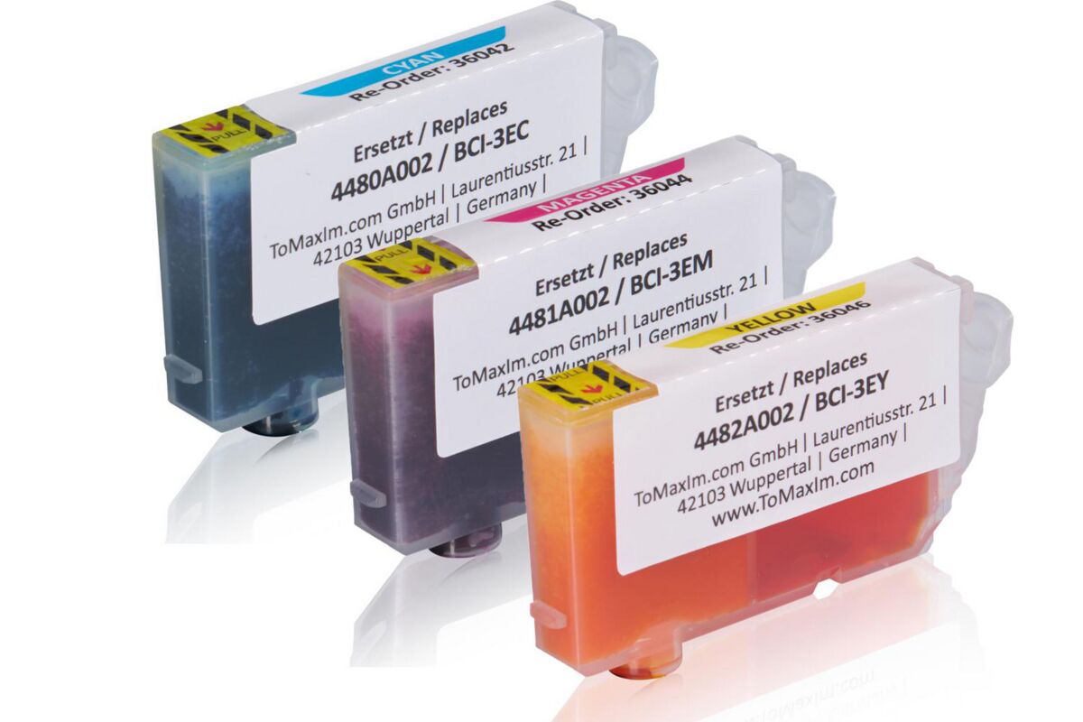 Multipack kompatibel zu Canon 4480A262 / BCI-3E enthält 3x Tintenpatrone