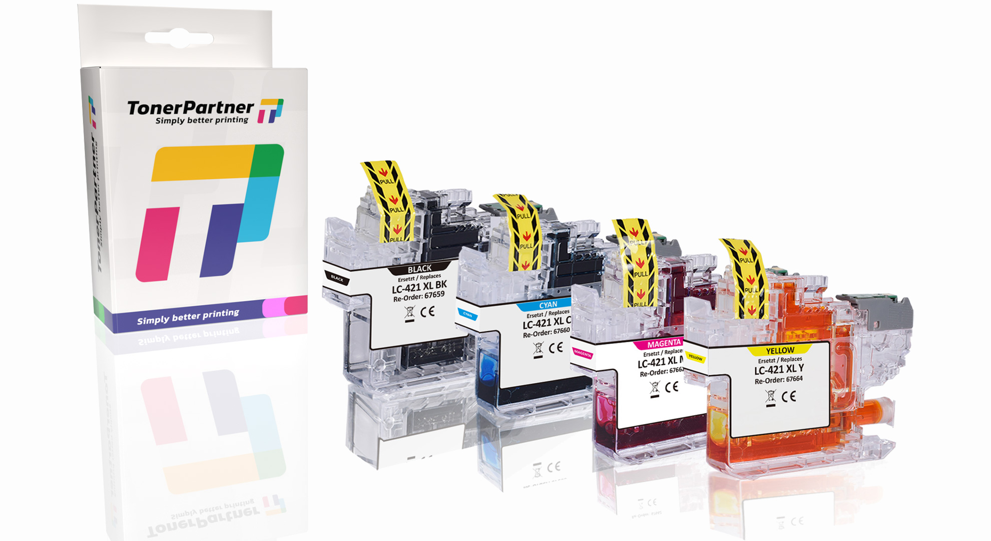 Multipack kompatibel zu Brother LC-421 XLVAL enthält 4x Tintenpatrone