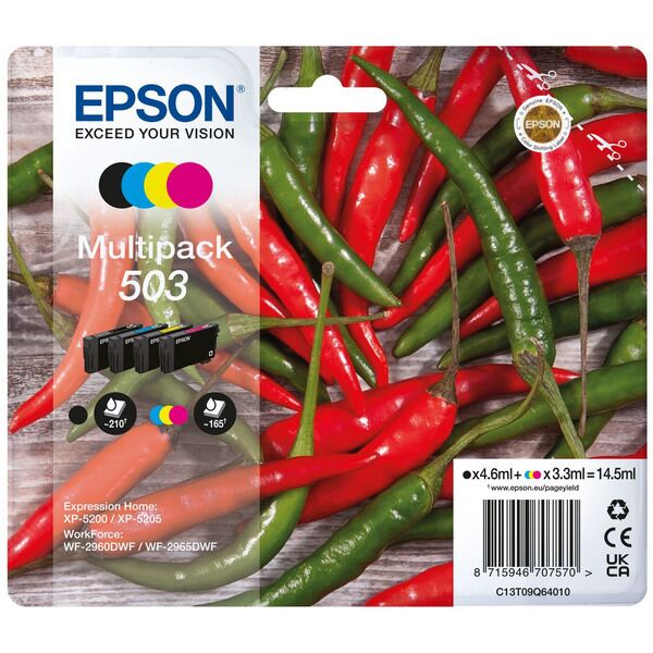 Original Epson 503 (C13T09Q64010) Tintenpatrone Multipack