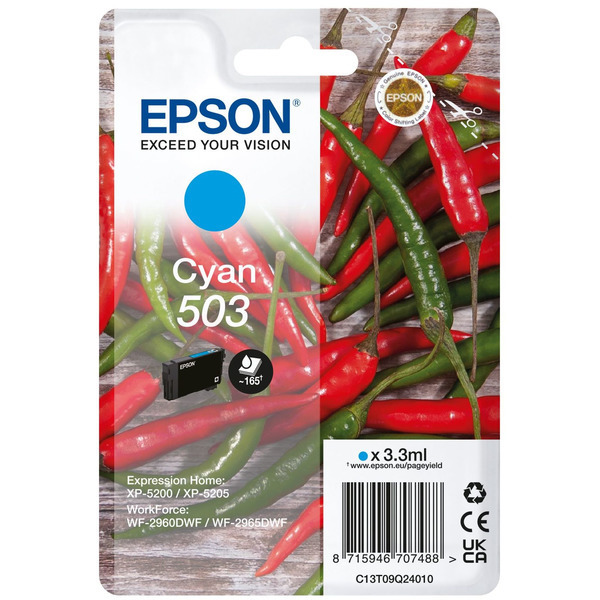 Original Epson 503 (C13T09Q24010) Tintenpatrone cyan