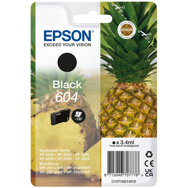 Original Epson 604 (C13T10G14010) Tintenpatrone schwarz