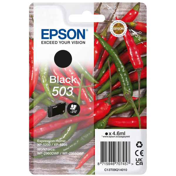 Original Epson 503 (C13T09Q14010) Tintenpatrone schwarz