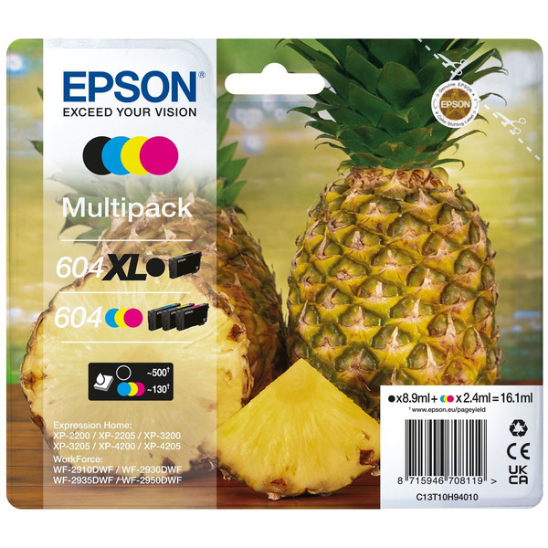 Original Epson 604XL / 604 (C13T10H94010) Tintenpatrone Multipack
