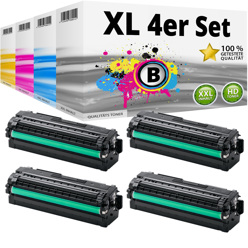Multipack kompatibel zu Samsung / HP CLT-K506L/ELS / K506L enthält 4x Tonerkartusche