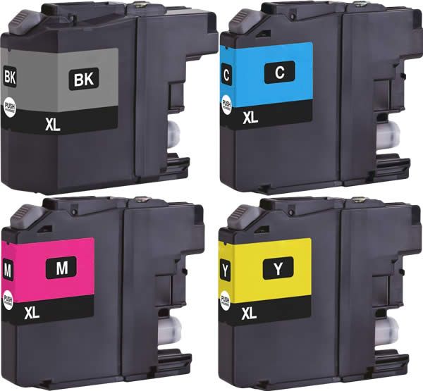 Multipack kompatibel zu Brother LC-12EBK enthält 4x Tintenpatrone