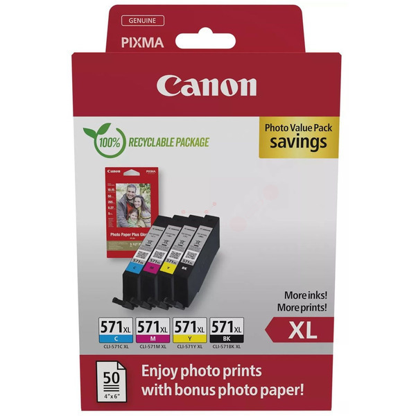 Original Canon CLI571XL (0332C006) Tintenpatrone Multipack