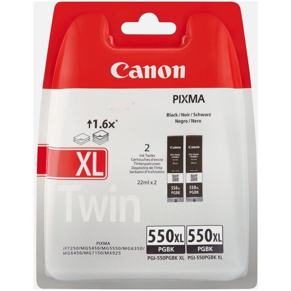Original Canon PGI550PGBKXL (6431B010) Tintenpatrone Doppelpack Pigment schwarz