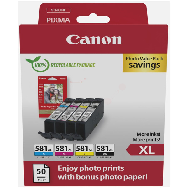 Original Canon 2052C006 / CLI581XL Tintenpatrone Multipack
