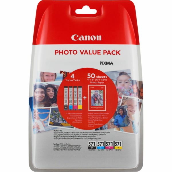 Original Canon 0386C008 / CLI571 Tintenpatrone Multipack
