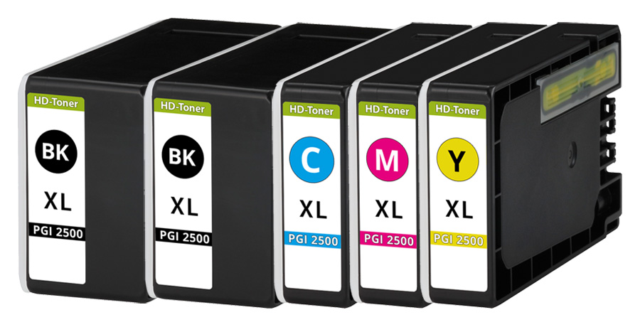 Multipack kompatibel zu Canon 9254B001 / PGI-2500XL enthält 5x Tintenpatrone