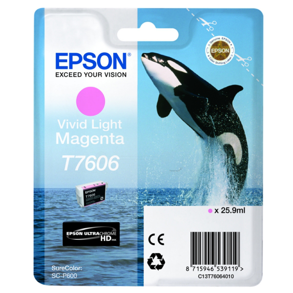Original Epson C13T76064N10 / T7606 Tintenpatrone magenta hell