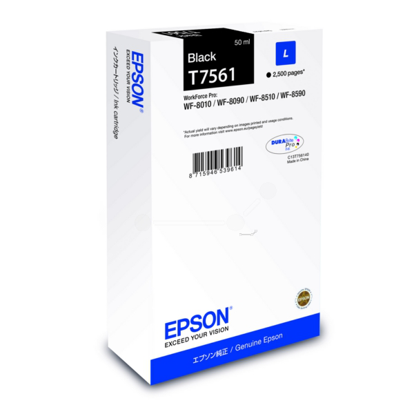 Original Epson C13T75614N / T7561 Tintenpatrone schwarz