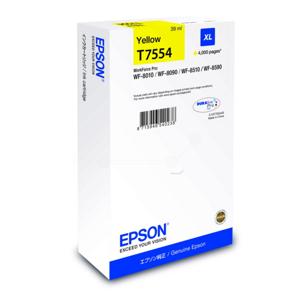 Original Epson C13T75544N / T7554 Tintenpatrone gelb