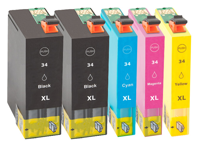 Multipack kompatibel zu Epson C13T34714010 / 34XL enthält 5 x Tintenpatrone