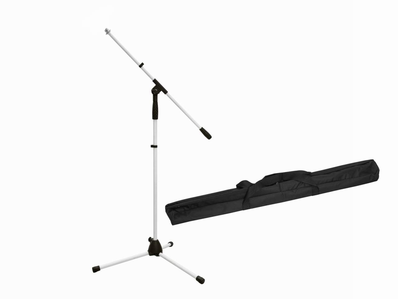 OMNITRONIC Set Mikrofonstativ MS-1W mit Galgen wei? + Tasche