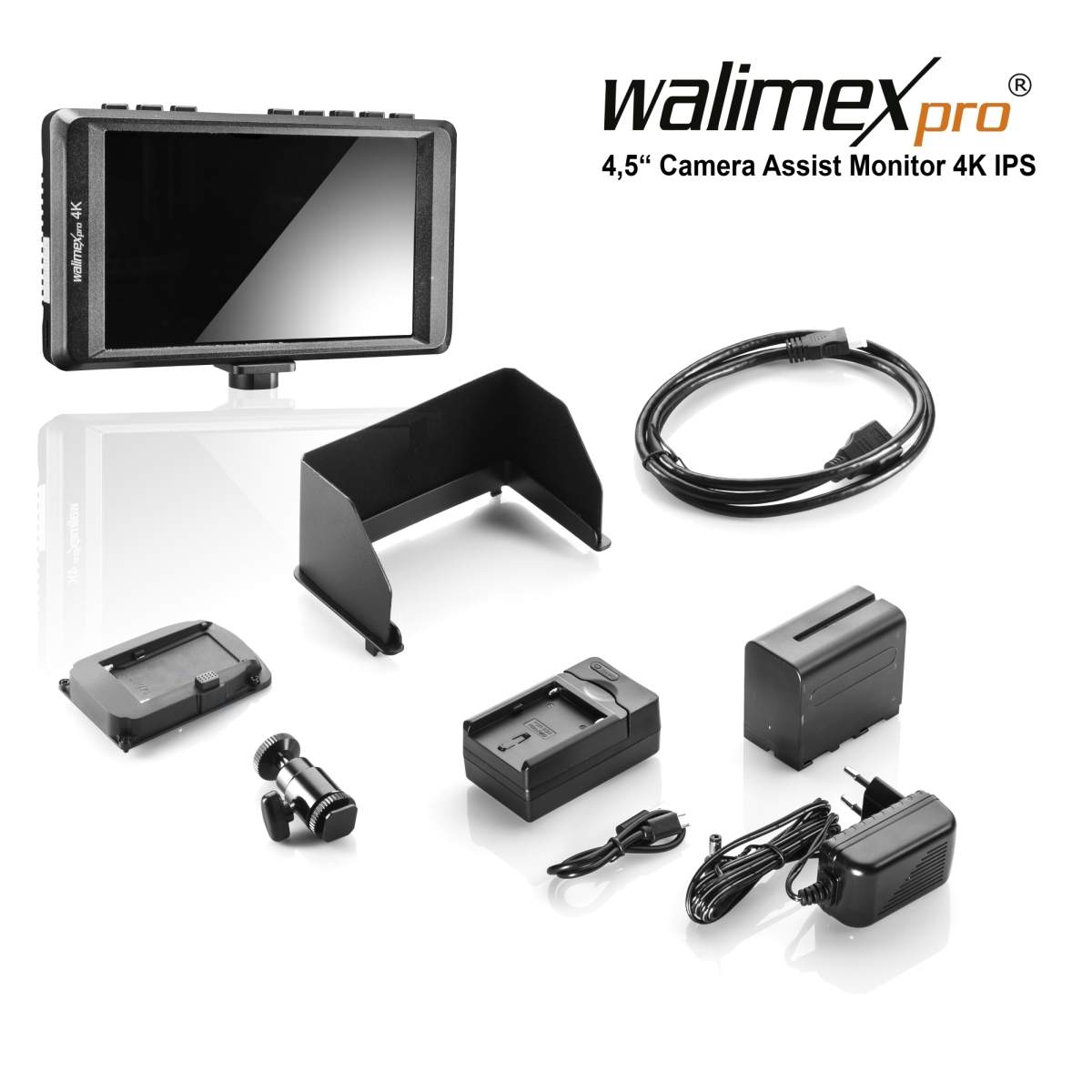 Walimex pro 4,5' Camera Assist Monitor 4K IPS Set