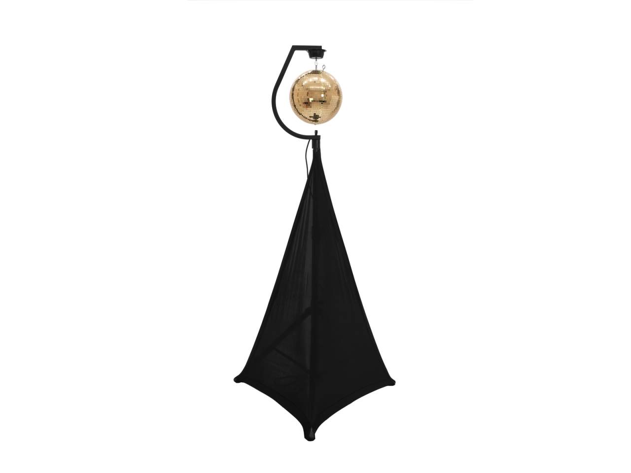 EUROLITE Set Spiegelkugel 30cm gold mit Stativ und Segel wei?