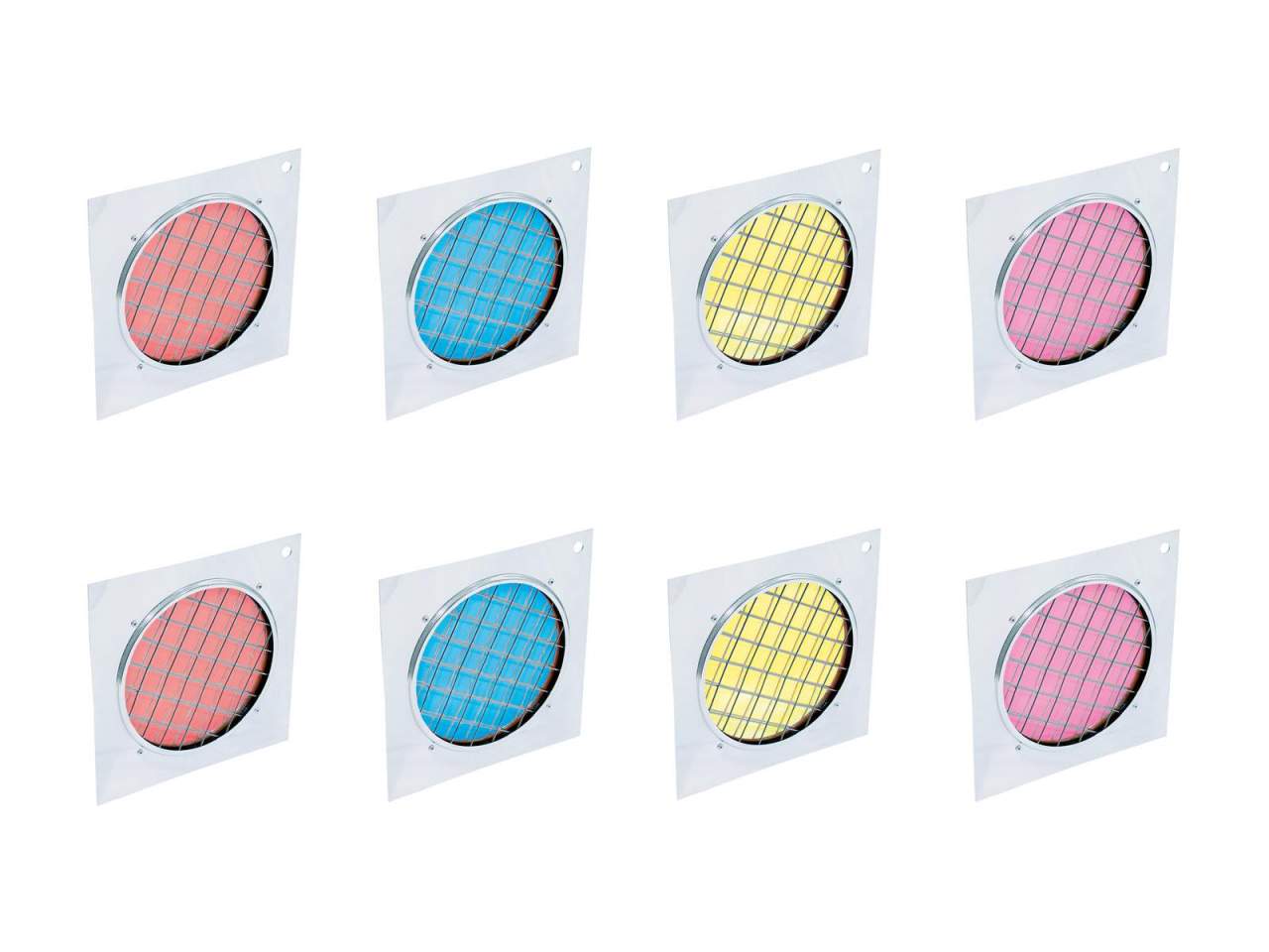 EUROLITE Set 8x Dichro-Filter, Rahmen silber PAR-56, farblich sortiert