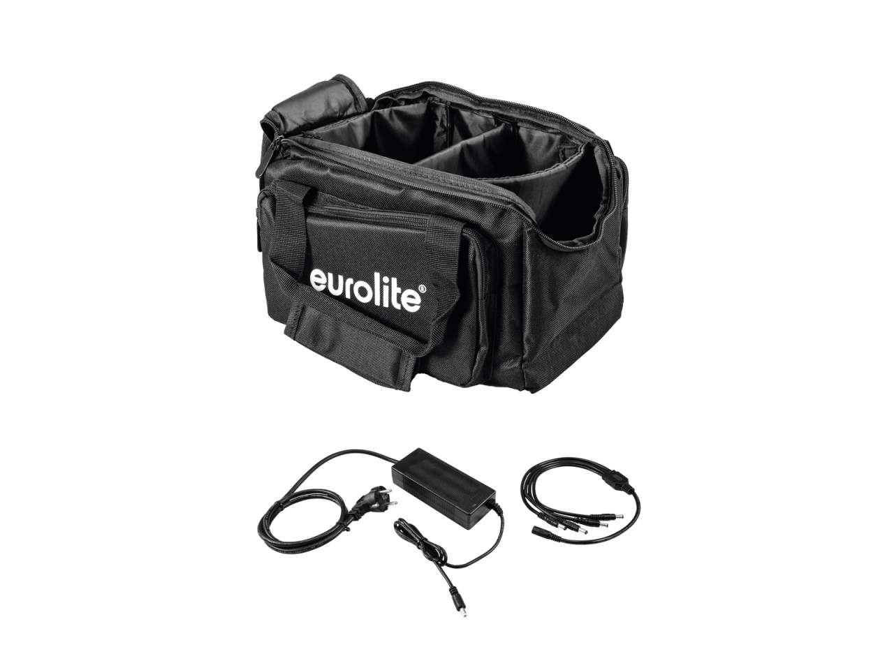EUROLITE Set SB-14 Soft-Bag + Ladeger?t 4x AKKU Flat Light 1