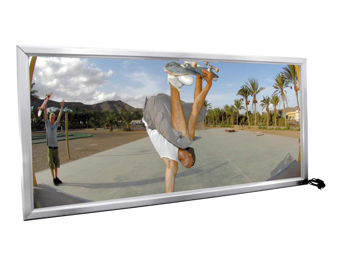 EUROPALMS Reklamewand, beleuchtet, aluminium, 1x2m