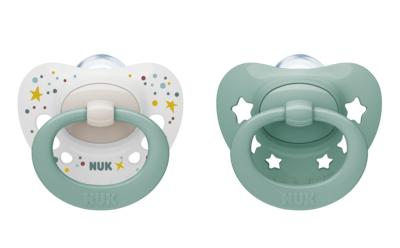 NUK Signature Silikon-Schnuller Grün/Weiß 0-6m