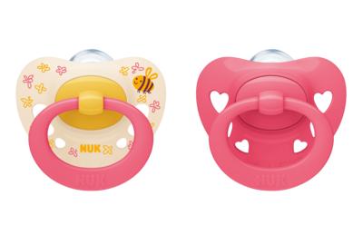 NUK Signature Silikon-Schnuller Rosa/Gelb 6-18m