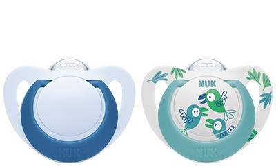 NUK Star Silikon-Schnuller blau/türkis 18-36m