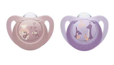 NUK First Choice Silikon Schnuller 18-36 Monate rot/lila