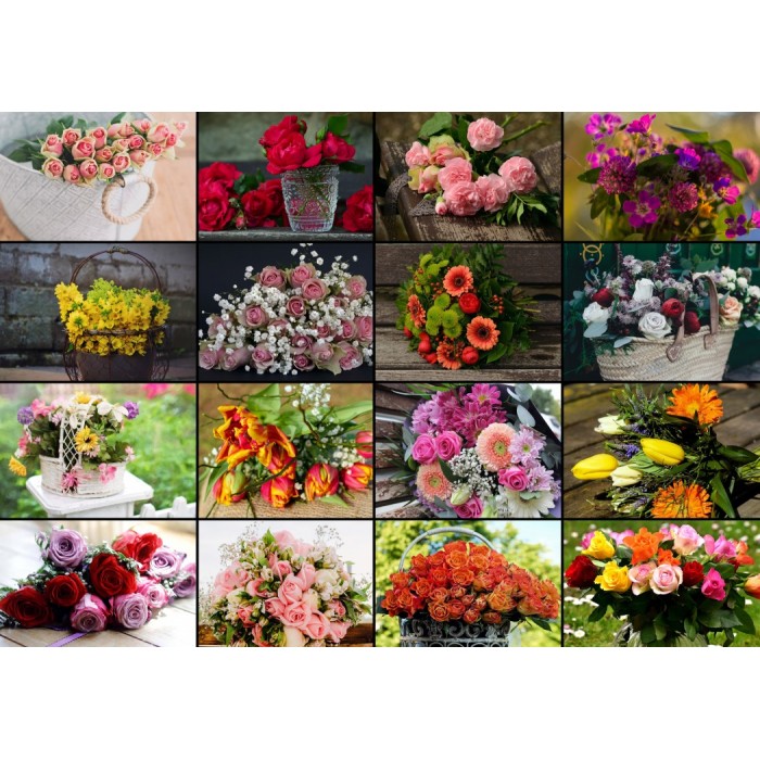 Grafika - Collage - Blumen - 1500 Teile