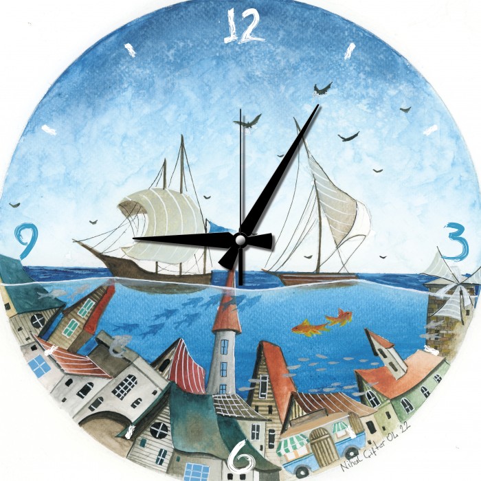 Art Puzzle - Puzzle Uhr - Aqua Stadt - 570 Teile