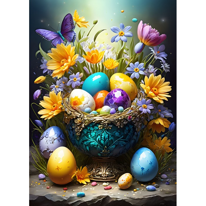 Bluebird Puzzle - Ostereier und Blumen - 500 Teile