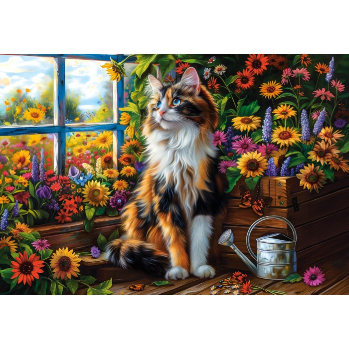 Castorland - Meditation mit Katze und Blumen - 1000 Teile