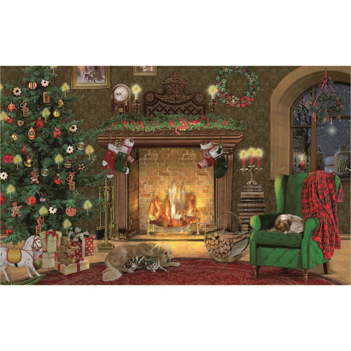 Coppenrath Spiegelburg - Mini-Puzzle - Festliche Weihnachten - Kamin - 54 Teile