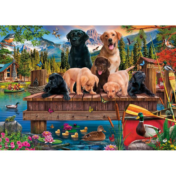 Schmidt Spiele - Hundefamilie am See - 1000 Teile
