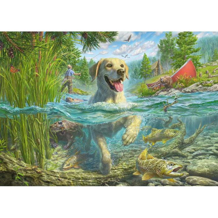 Schmidt Spiele - Mark Fredrickson - Labrador beim Angeln - 1000 Teile