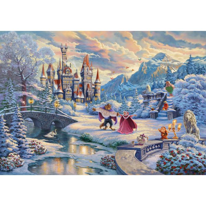 Schmidt Spiele - Thomas Kinkade Disney - Beauty and the Beast, Magical Winter Evening - 1000 Teile