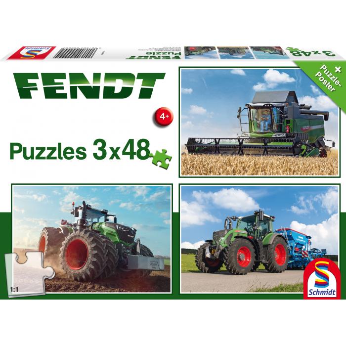 Schmidt Spiele - Fendt 1050 Vario / 724 Vario / 6275L, 3x48 Teile - 48 Teile