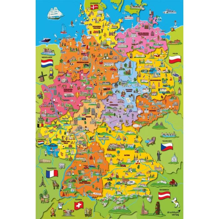 Schmidt Spiele - Deutschlandkarte mit Bildern - 200 Teile