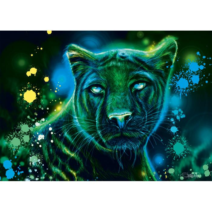 Schmidt Spiele - Neon Blau-Grüner Panther - 1000 Teile