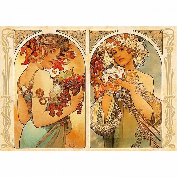 DToys - Alphonse Mucha: Früchte und Blumen - 1000 Teile