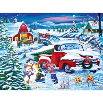 SunsOut XXL Teile - Snow Day at the Farm 500 Teile Puzzle Sunsout-76005