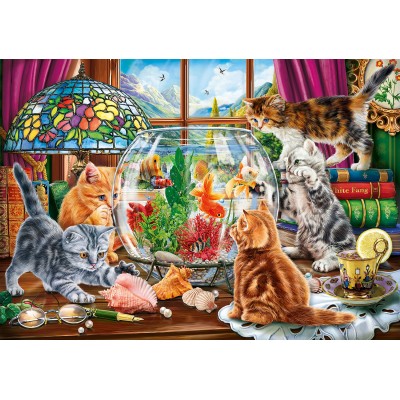 SunsOut XXL Teile - Kittens and the Aquarium 500 Teile Puzzle Sunsout-42973