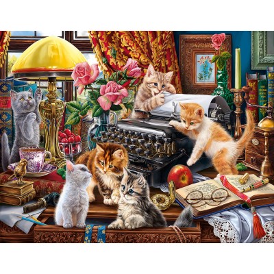SunsOut XXL Teile - Kätzchen auf dem Schreibtisch 1000 Teile Puzzle Sunsout-42948