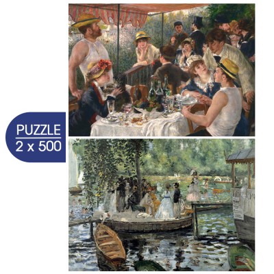 Grafika 2 Puzzles - Auguste Renoirs Kunst: Frühstück der Ruderer - La Grenouillère 500 Teile Puzzle Grafika-F-33706