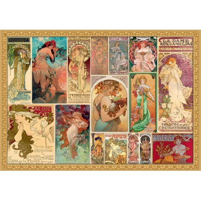 Grafika Alfons Mucha - Collage 2000 Teile Puzzle Grafika-F-33786