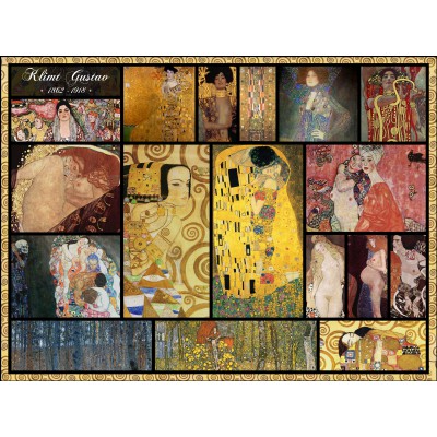 Grafika Collage - Gustav Klimt 2000 Teile Puzzle Grafika-F-30210