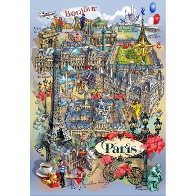 Grafika Paris Collage 1000 Teile Puzzle Grafika-F-33395
