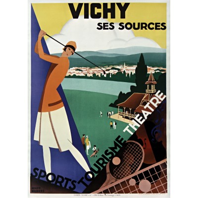 Grafika Roger Broders - Vichy, ses sources, 1928 500 Teile Puzzle Grafika-F-33427