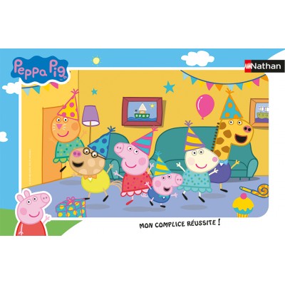 Nathan Rahmenpuzzle - Peppa Pigs Geburtstag 15 Teile Puzzle Nathan-01093